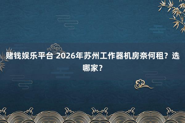 赌钱娱乐平台 2026年苏州工作器机房奈何租？选哪家？