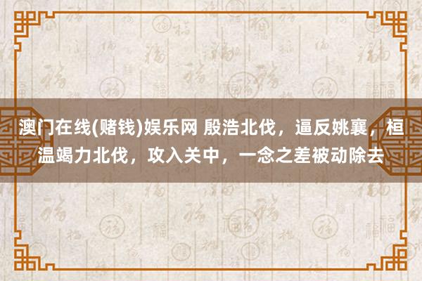 澳门在线(赌钱)娱乐网 殷浩北伐，逼反姚襄，桓温竭力北伐，攻入关中，一念之差被动除去