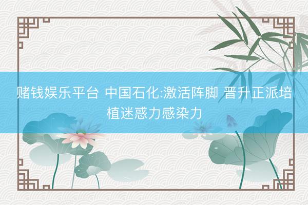 赌钱娱乐平台 中国石化:激活阵脚 晋升正派培植迷惑力感染力