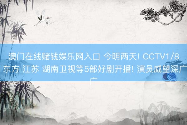 澳门在线赌钱娱乐网入口 今明两天! CCTV1/8 东方 江苏 湖南卫视等5部好剧开播! 演员威望深广