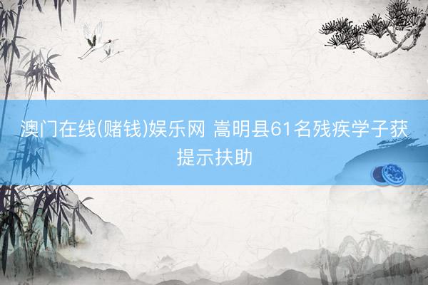澳门在线(赌钱)娱乐网 嵩明县61名残疾学子获提示扶助