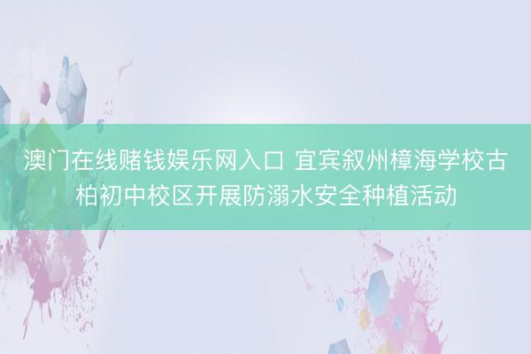 澳门在线赌钱娱乐网入口 宜宾叙州樟海学校古柏初中校区开展防溺水安全种植活动