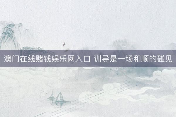 澳门在线赌钱娱乐网入口 训导是一场和顺的碰见