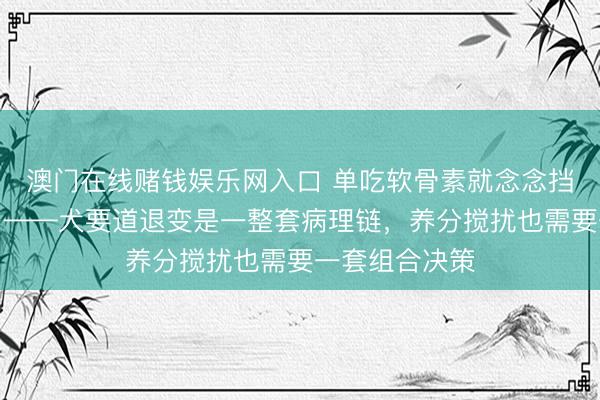 澳门在线赌钱娱乐网入口 单吃软骨素就念念挡住骨要道炎？——犬要道退变是一整套病理链，养分搅扰也需要一套组合决策