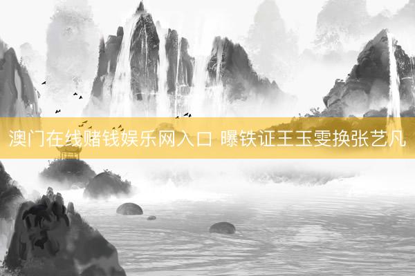澳门在线赌钱娱乐网入口 曝铁证王玉雯换张艺凡