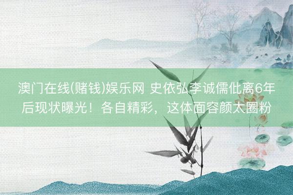 澳门在线(赌钱)娱乐网 史依弘李诚儒仳离6年后现状曝光！各自精彩，这体面容颜太圈粉
