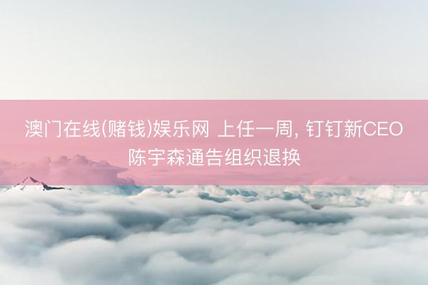 澳门在线(赌钱)娱乐网 上任一周， 钉钉新CEO陈宇森通告组织退换